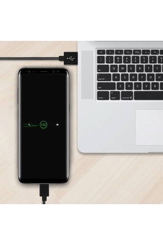 Sandwich Siyah Tip-c Hızlı Şarj & Veri Kablosu, 9v Maks Gerilim, 1m Uzunluk, Akıllı Bağlantı