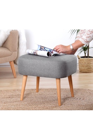 Lorencehome Parrot Puf - Açık Gri / Lorence Home