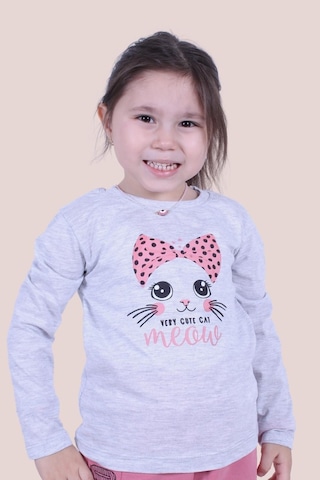 Fyk Kids Kız Çocuk Uzun Kol Sweatshirt Gri