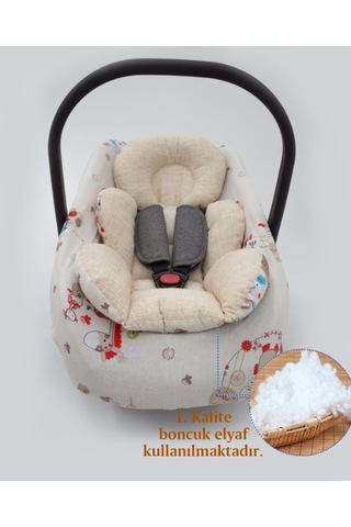 Mordesing Bebek Puset Minderi ve Çarşaf 2'li Set Animal Serisi Beyaz