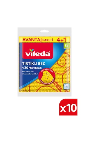 Vileda Tırtıklı 30% Mikrofiberli Mutfak Bez 10 x 5'li