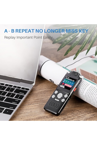 Teltree Vr001 Taşınabilir Yüksek Kaliteli Ses Kayıt Cihazı, 8gb Hafızalı, Çift Mikrofonlu, Gürültü Azaltma Özellikli