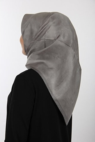 Gri Aker Ipek Krep Saten Eşarp 7208701-372/3421070113180