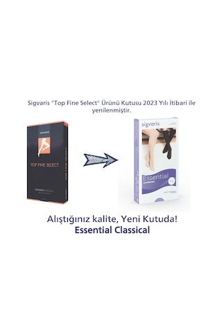 Sigvaris Essential Classical Topfine Select Varis Çorabı Ten Rengi Orta Ccl 2 S Açık Uzun