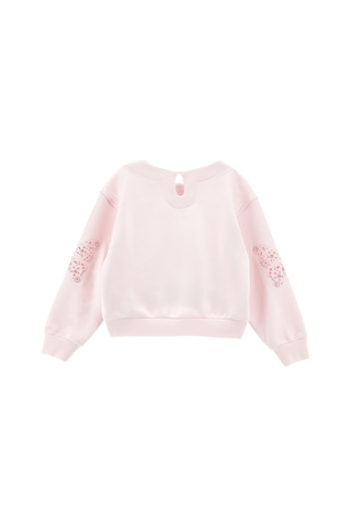 Monnalisa Çocuklar Için Kelebek Nakışlı Sweatshirt Pembe