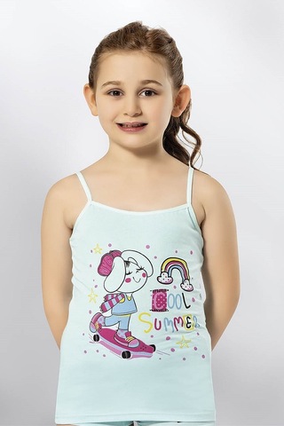 Kota 3408x12 Kız Çocuk 12'li Likralı İp Askılı Karışık Desen Atlet-renkli Asorti