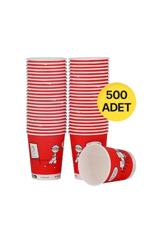 Ofix Karton Bardak Özel Baskılı 7 Oz 180 Ml 500 Adet - Kırmızı 500