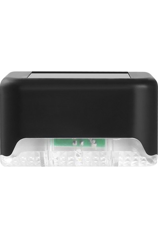 Yaozixa 4 Adet Beyaz Işık Güneş Enerjili Basamak Lambası - Akıllı Işık Kontrolü, Ip65 Su Geçirmez, Dış Mekan Bahçe Duvar Lambası Siyah