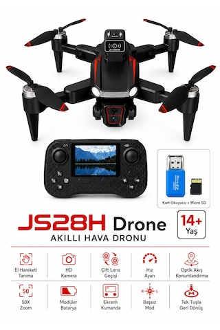 Js28h Drone Akıllı Hava Dronu Engel Tınama Ekranlı Kumanda Fotoğrafçılık Dronu 50x Zoom Başsız Mod Tek Tuşla Geri Dönüş Elektirikli Kamera 2 Lens Fırçasız Motor Elden Kaçınma Katlanabilir Js28h Drone Akıllı Hava Dronu Engel Tınama Ekranlı Kumanda Fotoğrafçılık Dronu 50x Zoom Başsız Mod Tek Tuşla Geri Dönüş Elektirikli Kamera 2 Lens Fırçasız Motor Elden Kaçınma Katlanabilir