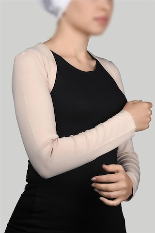 Altobeh Uzun Kollu Kadın Tesettür İçe Giyilen Bolero - Bej Çok Renkli