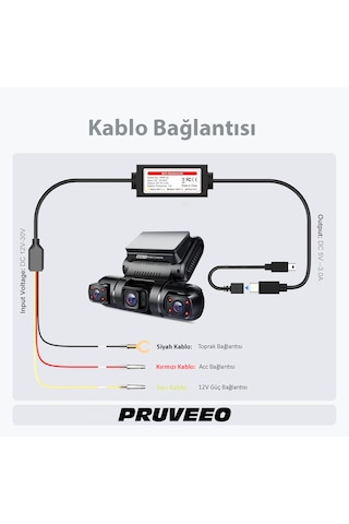 Rexing & Pruveeo Park Modu Akü Bağlantı Kablosu / Hardwire Kit Hw