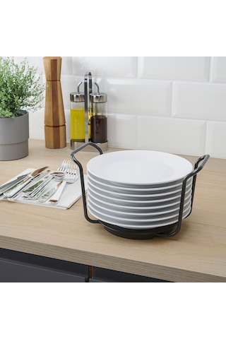 Tabaklık, Antrasit, 15-23 Cm Gri 100X100-Yuvarlak