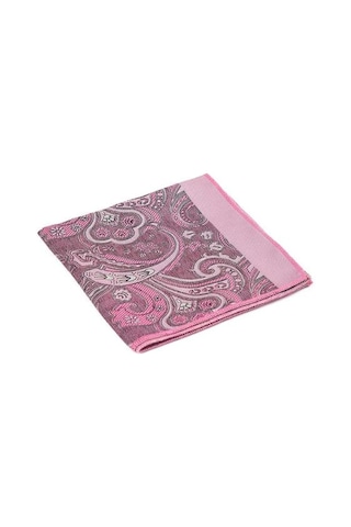 Brianze Pembe Şal Motif Desen Kravat Mendil Set Pembe