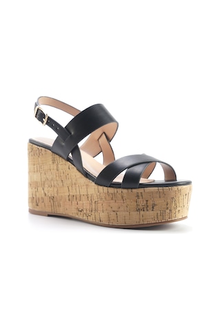 Nine West Monsa 5fx Siyah Kadın Dolgu Topuk Sandalet 000000000101929053 Siyah