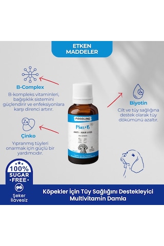 Foodline Köpekler İçin Plus +b Damla 50 Ml Tüy Sağlığını