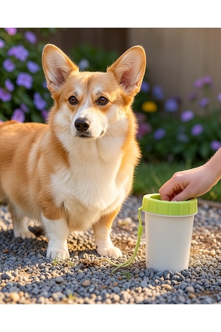 Köpek Pati Temizleme Kabı Silikon Kıllı Orta Büyük Irklar İçin Taşınabilir