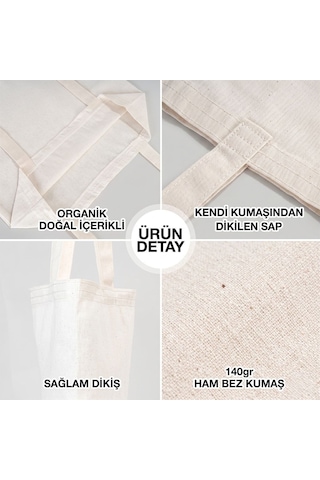 Logonuza Özel 20 Adet Ham Bez Çanta 23x23 Cm Küçük Boy Pamuk Promosyon Çanta Ham Renk