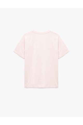 Koton Regular Fit Kısa Kollu Bisiklet Yaka Pamuklu Baskılı Tişört Pembe 6sak50034ek Gül