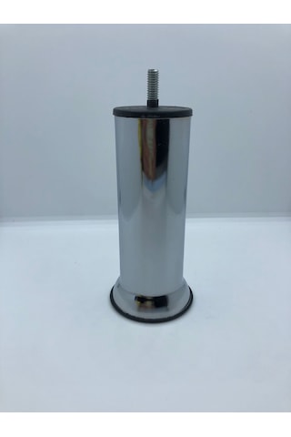 Metal, Krom 15 Cm İnce Diş M8 Vidalı Koltuk,baza,dolap Mobilya Ayağı 4 Adet Krom