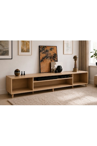 Legno Premium 180cm Modern Tv Ünitesi Safir Meşe-beyaz Beyaz - Safir Meşe
