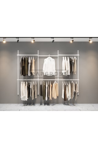 Mağaza Raf Sistemi, Askılık Sistemi, Butik, Mağaza Stand Beyaz