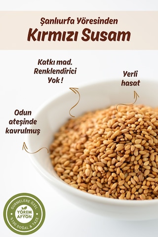 Meşhur Şanlıurfa Yöresinden Yerli Mahsul Doğal Kırmızı Susam Sesamum Indicum 90gr.