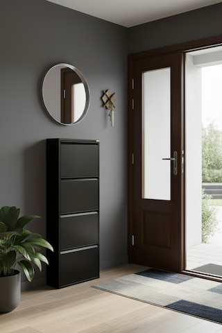 Metal Ayakkabılık 4'lü Model Siyah