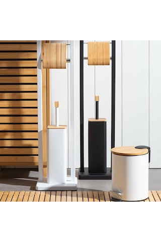 Mudo Home Boho Tuvalet Fırçalık&kağıtlık Beyaz