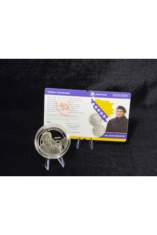 Aliya İzzetbegoviç Gümüş Sikkesi Darphane, 925 Ayar, Proof Hatıra Para