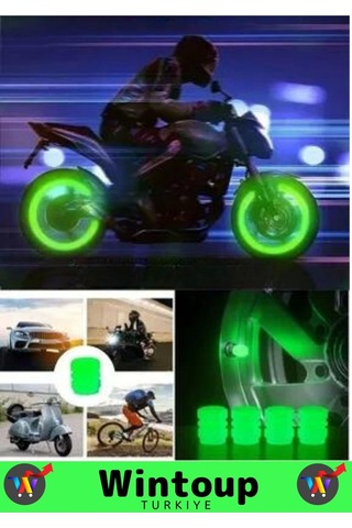 Premium Fosforlu Yeşil Sibop Kapağı Otomobil Bisiklet Motosiklet, Minibüslerle Uyumlu 8'li