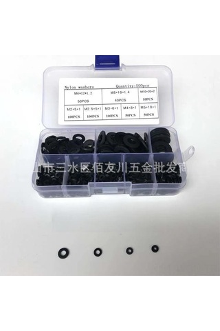 Neevoyu 500 Adet Nylon Yalıtkan Flanş Seti - M2-m10 Boyutları, Plastik Levha, Isolasyon Ambalajı