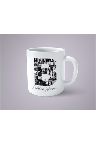 Kişiye Özel İsimli Atatürk Resimleri İle Bezenmiş B Harfi Baskılı Kupa Bardak