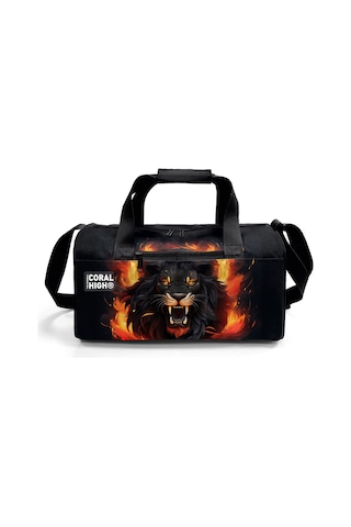 Coral High Siyah Aslan Desenli Spor Çantası 27540 Siyah
