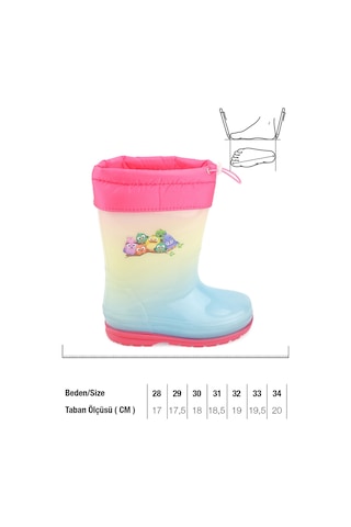 Gezer 00675 Kız Çocuk Termal Astarlı Su Yağmur Geçirmez Çizme Fuşya