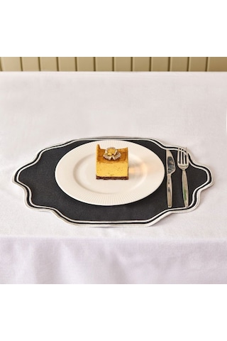 Evidea Soft Elegant Amerikan Servis - Siyah - 30x50 Cm Siyah