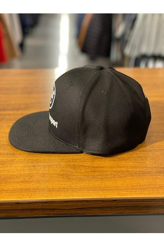 Hamze Bmw Motorsport Nakışlı Siyah Hip Hop Snapback Rapper Basket Şapka Siyah