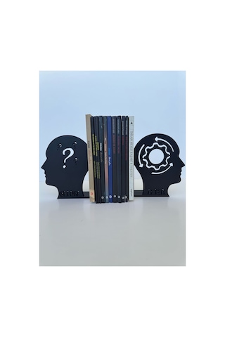 Before After Kitap Tutucu Siyah Silüet Dekoratif Kitaplık Desteği