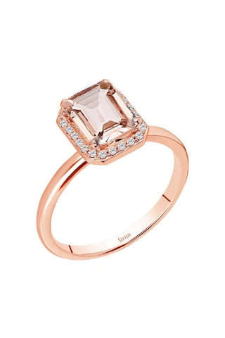 Sirius Pırlanta Ve Emerald Kesim Morganite Yüzük 0831R0037