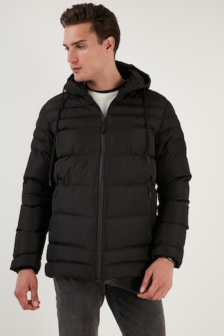 Buratti Su Itici Slim Fit Soğuğa Ve Rüzgara Dayanıklı Kapüşonlu Şişme Erkek Mont 649005 Siyah