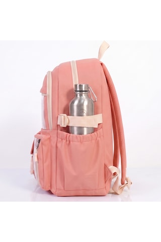 Kore Kawaii Tarzı Erkek Kız Okul Çantası Aksesuarlı Kız Çocuk Ve Erkek Çocuk Sırt Çantası 3'lü Set Yavruağzı Turuncu