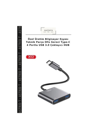 Özel Üretim Bilgisayar Eşyası Teknik Parça Ofis Gereci Type-c 4 Portlu Usb 3.0 Çoklayıcı Hub