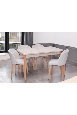 Göksu Traverten Boyalı Mdf Mutfak Masa Takımı 80x130