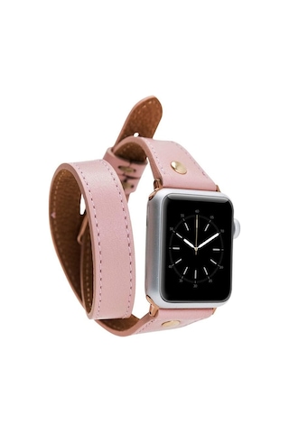 Alpıne Double Tour Blush Pink Hakiki Deri Apple Uyumlu Watch Kordonu - 44/45/46/49mm