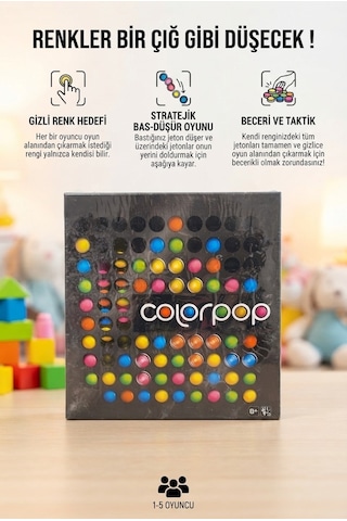 Color Pop Renkli Boncuklar - Stratejik Ve Eğlenceli Gizli Hedefli Pul Patlatmaca Aile Kutu Oyunu