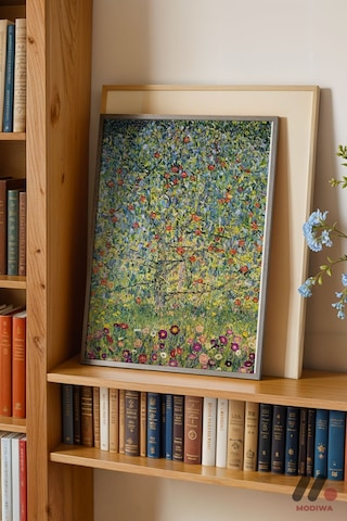 Gustav Klimt Çiçek Bahçesi, Siyah Çerçeveli Duvar Tablosu - Sanatsever Hediyesi