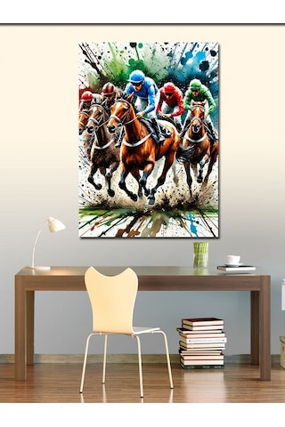 Kanvas Tablo At Yarışı Heyecanı 50cmx70cm