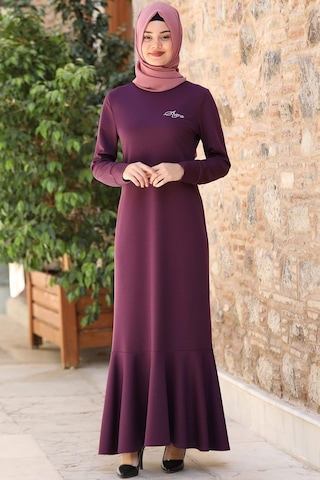 Azra Tesettür Elbise Lavanta Lavanta