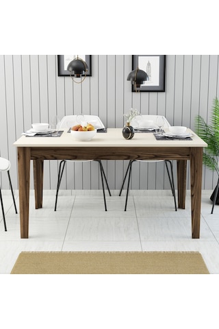 Milan Yemek Masası - Ceviz / Krem