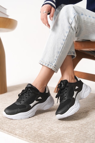 Daxtors Garantili D1152 Günlük Ortopedik Kadın Sneaker Spor Ayakkabı Siyah