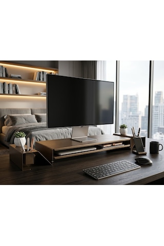 Hamton Vıdmon Organizerli Monitör Yükseltici - Bronz - 100 Cm Kompakt